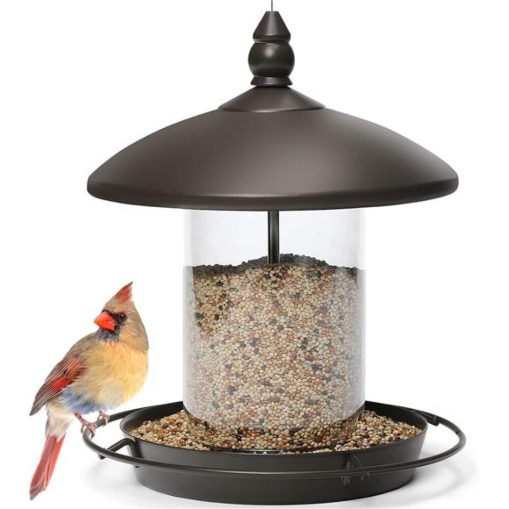 Metal Roof Bird Feeder Chew Proof for Outdoor Hanging Wild Bird Seeds